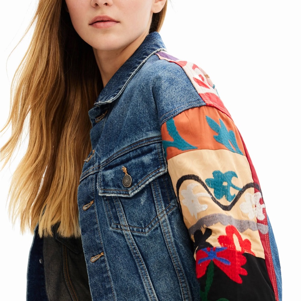 Size M NWT Desigual Sebastiana Denim Jacket - Picture 14 of 16